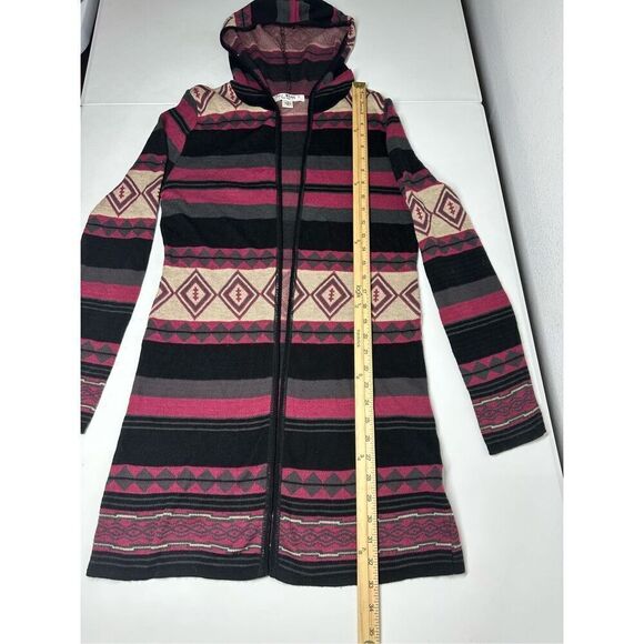 Say What? Lima Aztec Hooded Cardigan Duster Size M Made in USA - Picture 5 of 9